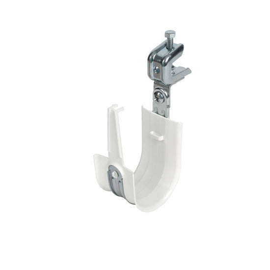 Cablofil CJ32HPACPBC | 2" Plastic Coated J-Hook with Latch and 90 Angle Clip with Press on Beam Clip 1/2"