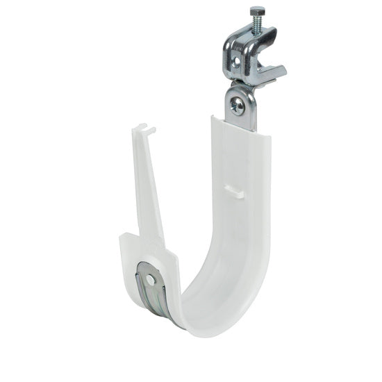 Cablofil CJ48HPACPBC | 3" Plastic Coated J-Hook with Latch and 90 Angle Clip with Press on Beam Clip 1/2"