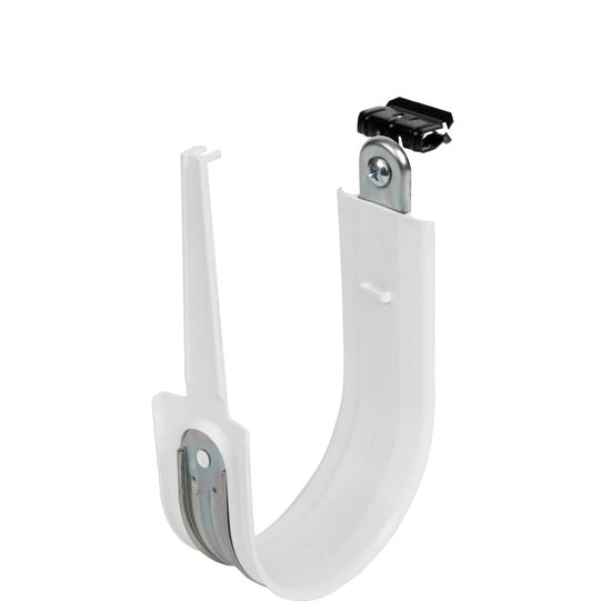 Cablofil CJ64HPHOK24 | 4" Plastic Coated J-Hook with Latch and Knock-on Beam Clip 1/8-1/4"