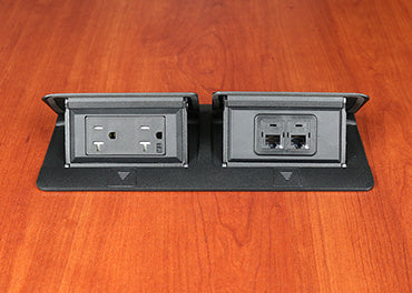 Legrand DQFP20BK-2A | Cord Ended Dequorum Dual Flip-Up Unit