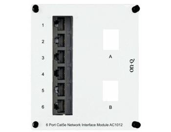 Legrand AC1012 | Network Interface Module, 6-Port, Cat 5E, RJ45/IDC Connector, 5.9" Width x 2.1" Depth x 6" Height, 18 Gauge Cold Rolled Steel, Platinum Gray