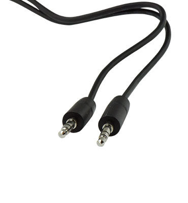 Legrand AC2612BK | Audio/Video Cable, 28 AWG, 12?Length, 3.5 MM Stereo Male/Male Adapter, CMG/CL2/FT4 Jacket, Nickel Plated Connector, Black