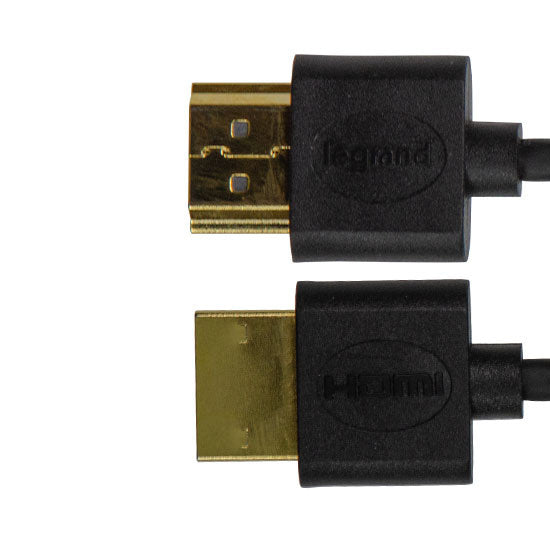 Legrand AC3MP1BK | 1m 18Gbps Premium Certified Slim Line HDMI Cables with Ethernet, Black