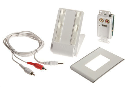 Legrand AU5015WH | Audio Distribution Kit, 5 Volt, 0.5 Ampere, 2.5 Watt, 1-Gang, Flame-Retardant Plastic, White, For Portable Media Player
