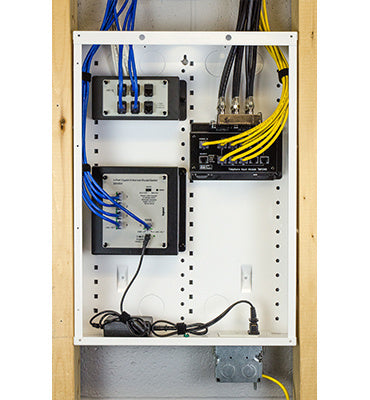 Legrand EN2000 | Enclosure, 14.25" Width x 3.6" Depth x 20" Height, 20 Gauge Cold Rolled Steel, Protective Powder Coated, Glossy White, With Screw-On Cover