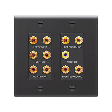 Legrand F9004BK | 5.1 Home Theater Outlet Strap, Pre-Configured, Decorator, 2-Gang, 11-Port, ABS Plastic, Black