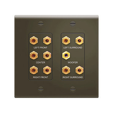 Legrand F9004BR | 5.1 Home Theater Outlet Strap, Pre-Configured, Decorator, 2-Gang, 11-Port, ABS Plastic, Brown