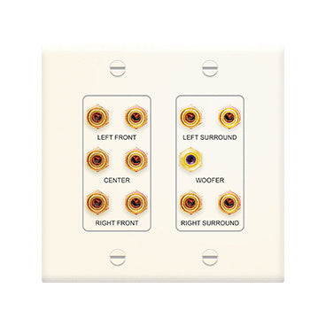 Legrand F9004IV | 5.1 Home Theater Outlet Strap, Pre-Configured, Decorator, 2-Gang, 11-Port, ABS Plastic, Ivory