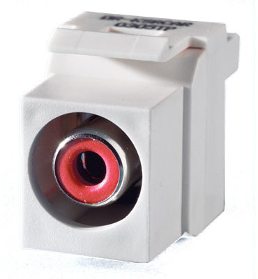 Legrand KSRCARW | Keystone Insert, Audio/Video, RCA to RCA, Red Insulator, White