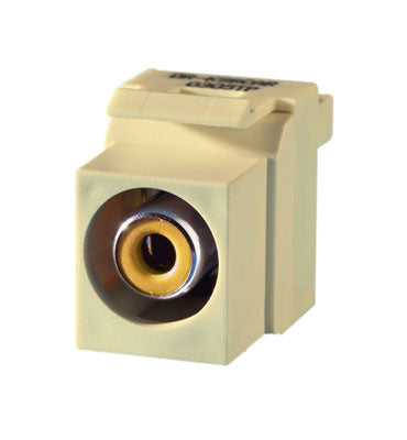 Legrand KSRCAYLA | Keystone Insert, Audio/Video, RCA to RCA, Yellow Insulator, Light Almond