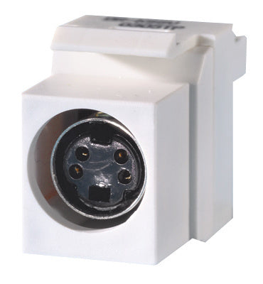 Legrand KSSVW | Keystone Insert, S-Video, 4-Pin to 110 Termination, 0.55" Width x 1.08" Depth x 0.63" Height, White