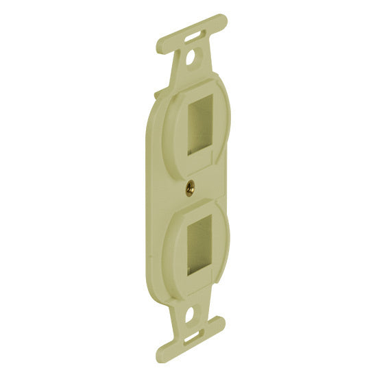 Legrand WP1062IV | Keystone Wall Strap, Duplex, 2-Port, NEMA 106, 4" Width x 7" Depth x 0.25" Height, ABS Plastic, Ivory