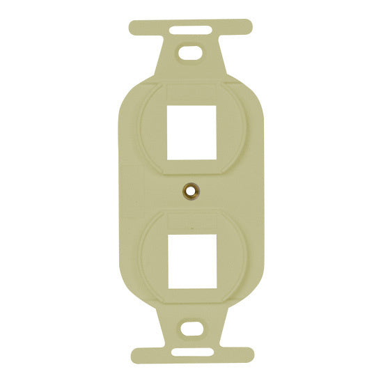 Legrand WP1062IV | Keystone Wall Strap, Duplex, 2-Port, NEMA 106, 4" Width x 7" Depth x 0.25" Height, ABS Plastic, Ivory