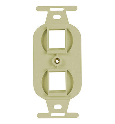 Legrand WP1062IV | Keystone Wall Strap, Duplex, 2-Port, NEMA 106, 4" Width x 7" Depth x 0.25" Height, ABS Plastic, Ivory