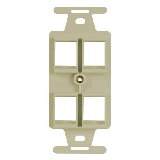 Legrand WP1064IV | Keystone Wall Strap, Duplex, 4-Port, NEMA 106, 4" Width x 7" Depth x 0.25" Height, ABS Plastic, Ivory