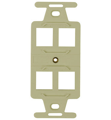 Legrand WP1064IV | Keystone Wall Strap, Duplex, 4-Port, NEMA 106, 4" Width x 7" Depth x 0.25" Height, ABS Plastic, Ivory