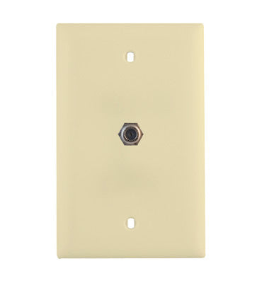 Legrand WP2008LAV1 | Coax Wallplate, Basic, Communication, Rectangular, 1-Gang, 3 Gigahertz, 2.76" Width x 1.06" Depth x 4.53" Height, High Impact Plastic, Light Almond
