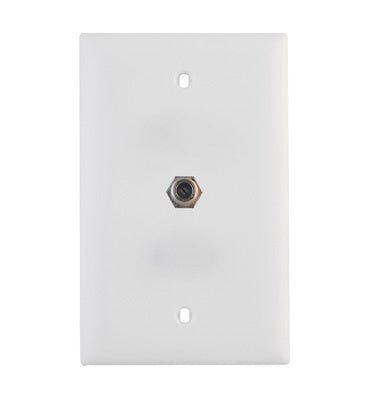 Legrand WP2008WHV1 | Coax Wallplate, Basic, Communication, Rectangular, 1-Gang, 3 Gigahertz, 2.76" Width x 1.06" Depth x 4.53" Height, High Impact Plastic, White
