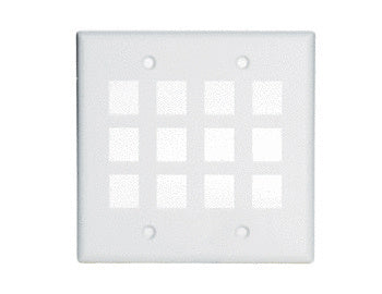 Legrand WP3212IV | Keystone Wallplate, 2-Gang, 12-Port, 4.6" Width x 0.44" Depth x 4.5" Height, ABS Plastic, Ivory