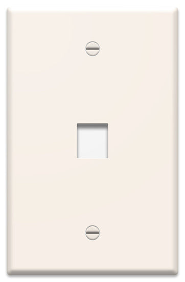 Legrand WP3301LA | Keystone Wallplate, Oversized, 1-Gang, 1-Port, 3.11" Width x 0.22" Depth x 4.87" Height, High Impact Flame-Retardant Plastic, Light Almond