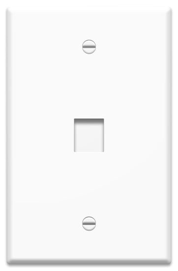 Legrand WP3301WH | Keystone Wallplate, Oversized, 1-Gang, 1-Port, 3.11" Width x 0.22" Depth x 4.87" Height, High Impact Flame-Retardant Plastic, White