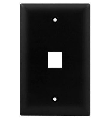 Legrand WP3401BK | Keystone Wallplate, 1-Gang, 1-Port, 2.94" Width x 0.44" Depth x 4.69" Height, ABS Plastic, Black