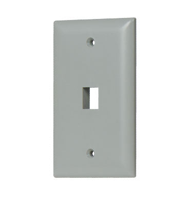 Legrand WP3401GY | Keystone Wallplate, 1-Gang, 1-Port, 2.94" Width x 0.44" Depth x 4.69" Height, ABS Plastic, Gray