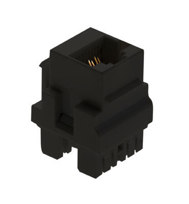 Legrand WP3458BK | Keystone Insert, Cat 5E, Keyed RJ45, 4-Pair, 8P8C, T568A/B Wiring, 1.5 Ampere, 0.638" Width x 1.287" Depth x 0.87" Height, ABS Plastic, Black