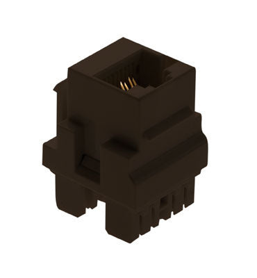 Legrand WP3458BR | Keystone Insert, Cat 5E, Keyed RJ45, 4-Pair, 8P8C, T568A/B Wiring, 1.5 Ampere, 0.638" Width x 1.287" Depth x 0.87" Height, ABS Plastic, Brown