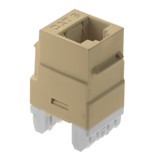 Legrand WP3460LA | Keystone Insert, Cat 6, RJ45, 1-Port, 4-Pair, 24 to 22 AWG Wire, T568A/B Wiring, 1.28" Length x 0.64" Width x 0.87" Depth, ABS Plastic, Light Almond