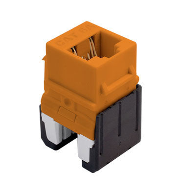 Legrand WP346AOR | Keystone Insert, Quick-Connect, Cat 6A, RJ45, 8P8C, 24 to 22 AWG Wire, 0.665" Width x 1.21" Depth x 0.76" Height, ABS Plastic, Orange