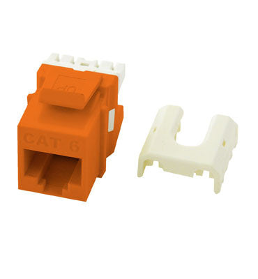 Legrand WP3476OR | Keystone Insert, Quick-Connect, Cat 6, RJ45, 8P8C, 4-Pair, 24 to 22 AWG Wire, T568A/B Wiring, 0.665" Width x 1.18" Depth x 0.87" Height, ABS Plastic, Orange