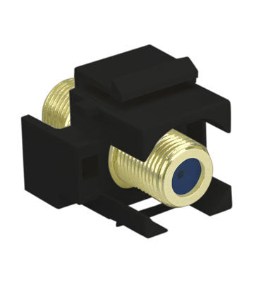 Legrand WP3482BK | Keystone Insert, Recessed, Coax, Video, Self-Terminating F Connector, 1 Gigahertz, 0.87" Length x 0.67" Width x 1.2" Height, ABS Plastic, Black