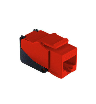 Legrand WP3560RE | Keystone Insert, Snap and Go, Cat 6, 4-Pair, 26 to 22 AWG Unshielded Twisted Pair Cable, T568A/B Wiring, ABS Plastic, Red