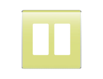 Legrand WP5002AE | Studio Wallplate, Decorator, 2-Gang, 4.97" Width x 0.28" Depth x 4.97" Height, High Impact Flame-Retardant Plastic, Aloe, With Screw