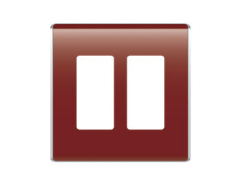 Legrand WP5002BD | Studio Wallplate, Decorator, 2-Gang, 4.97" Width x 0.28" Depth x 4.97" Height, High Impact Flame-Retardant Plastic, Bordeaux, With Screw