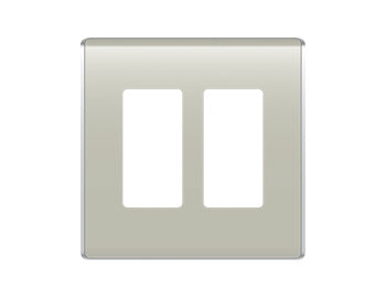 Legrand WP5002KK | Studio Wallplate, Decorator, 2-Gang, 4.97" Width x 0.28" Depth x 4.97" Height, High Impact Flame-Retardant Plastic, Khaki, With Screw