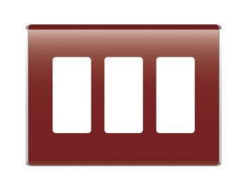 Legrand WP5003BD | Studio Wallplate, Decorator, 3-Gang, 6.78" Width x 0.28" Depth x 4.97" Height, High Impact Flame-Retardant Plastic, Bordeaux, With Screw
