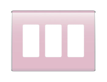 Legrand WP5003CP | Studio Wallplate, Decorator, 3-Gang, 6.78" Width x 0.28" Depth x 4.97" Height, High Impact Flame-Retardant Plastic, Cameo Pink, With Screw