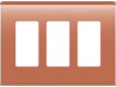 Legrand WP5003SP | Studio Wallplate, Decorator, 3-Gang, 6.78" Width x 0.28" Depth x 4.97" Height, High Impact Flame-Retardant Plastic, Spanish Red, With Screw