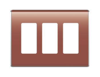 Legrand WP5003SP | Studio Wallplate, Decorator, 3-Gang, 6.78" Width x 0.28" Depth x 4.97" Height, High Impact Flame-Retardant Plastic, Spanish Red, With Screw