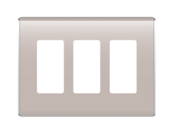 Legrand WP5003TP | Studio Wallplate, Decorator, 3-Gang, 6.78" Width x 0.28" Depth x 4.97" Height, High Impact Flame-Retardant Plastic, Taupe, With Screw