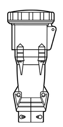 Legrand PS320C6W | 0 A 240 VAC 2?Pole 3?Wire Blue Nylon Watertight Pin & Sleeve Connector