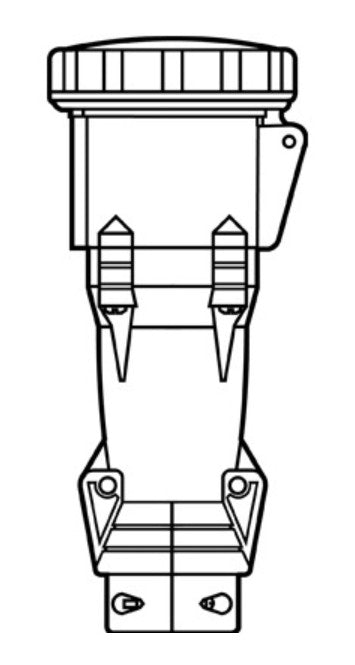 Legrand PS430C5W | 30A, 600V, 3-phase, 3-pole, 4-wire watertight industrial pin & sleeve connector