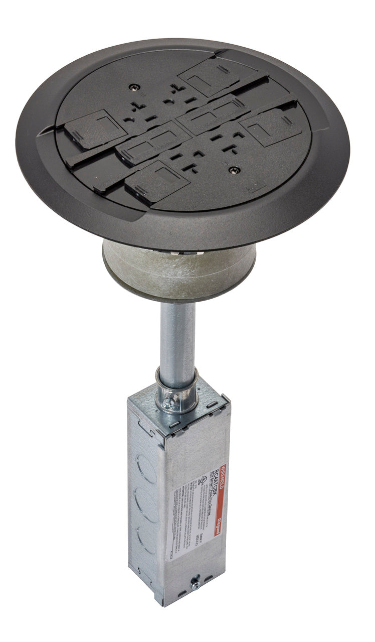 Legrand RC4CTCBK | Multi-Service Poke-Thru Finish Flange and Slide Holder Assembly