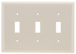 Legrand TP3LA | 3-Gang Toggle Switch Wall Plate, Light Almond