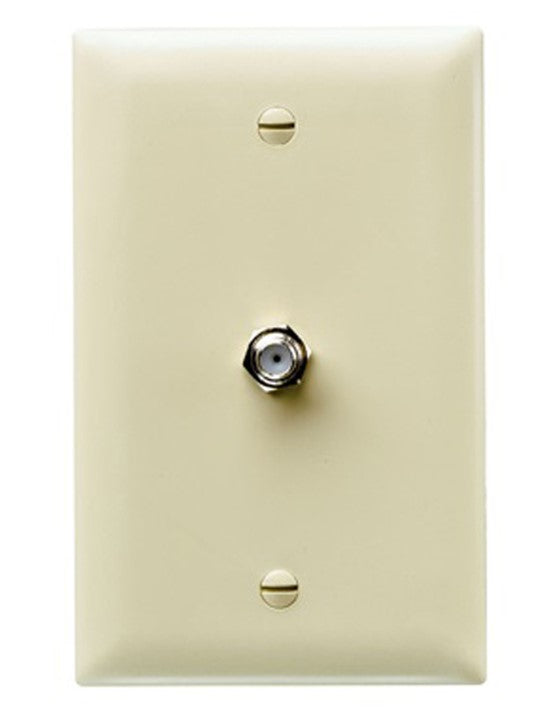 Legrand TPCATVI | 1-Gang Pre-Configured Wall Plate With One F-Type Coupler, Ivory