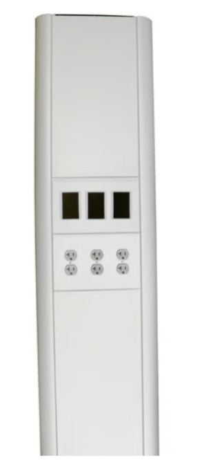 Legrand VFPL662345CMGY | Column for Interior, with (4) 20A Duplex Receptacles, 2 Spaces for Modules
