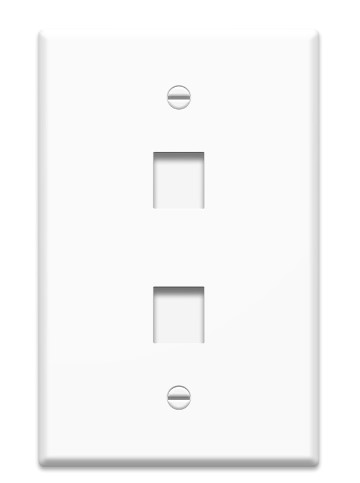 Legrand WP3402WH25 | 1-Gang, 2-Port Wall Plate, White, 25-Pack
