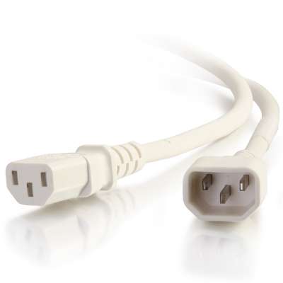 Legrand C2G 17485 | 2ft 18AWG Power Cord (IEC320C14 to IEC320C13) - White